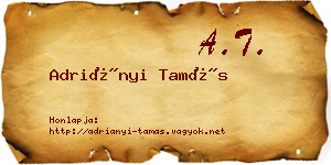 Adriányi Tamás névjegykártya