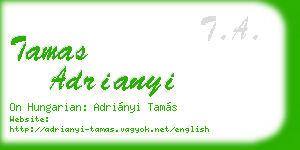 tamas adrianyi business card